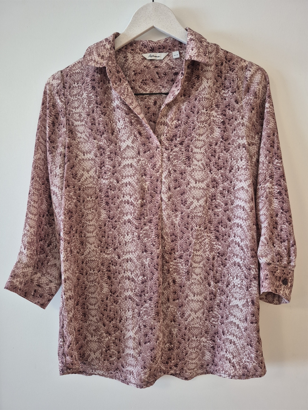Reitmans Dusty Pink Snake-Print V-Neck Tunic